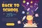 Back to School Landing page template Cartoon Illustration with back to school icon Set.