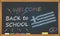 Back to school with learning and childhood concept. Banner with an inscription with the chalk welcome back to school and the Greec