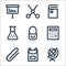 back to school line icons. linear set. quality vector line set such as globe, backpack, paper clip, calculator, bag, chemistry,