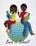 Back to School. Little african girl and boy with globe
