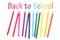 Back to School message with colored watercolor pencils