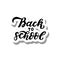 Back to school message sticker hand lettering. Motivation seasonal education clip art. Hand writing. Modern brush calligraphy