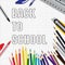 Back to school on a object tool background. Pencil ruler and tool on a white background.