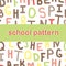 Back to school pattern. Color children`s alphabet.