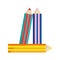 Back to school pencils color draw art write icon