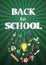 Back to school of poster and banner and green background for education related
