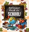 Back to school poster with education supplies