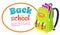 Back to School Poster with Open Schoolbag, Books