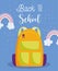 Back to school, rucksack rainbows elementary education cartoon