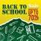Back to school sale banner with creative drawing of student equipments doodle.