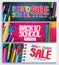 Back to school sale and education discount promotion background vector