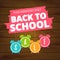 Back to school sale offer, banner template. Alarm clock with lettering