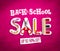 Back to school sale vector banner design with sale discount text and colorful school supplies