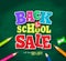 Back to school sale vector banner design for store promotion