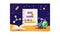 Back to school sale vector banner with educational items, planets, molecules floating in space