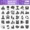 Back to school solid icon set, school symbols collection or sketches. Education glyph style signs for web and app