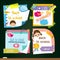 Back to school stickers. Design template of memory sticky notes, study symbols. For marketing advertisements and pupil announcemen