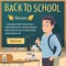 Back to school student study in classroom poster