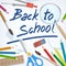 Back to school supplies tools background