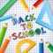 Back to school text drawing vector background banner