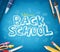 Back to School Text Written in Blue Chalkboard Background