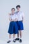 Back to School. Thai high school student uniform. Asian school boy and girl