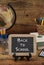 Back to School Themed Background on a Wooden Table