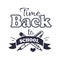 Back to School Time Sticker with Text on White