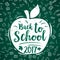 Back to School vector 2017 apple poster chalkboard