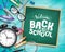 Back to school vector background template. Welcome back to school greeting text