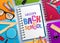 Back to school vector concept with colorful notebooks and welcome back to school text written