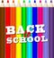 Back to school vector design with colorful pencils. Set of Realistic Colorful Colored Pencils. Stock vector.