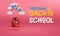 Back to school vector design template, banner, poster, School Items With Colored Pencils, Pen and Ruler