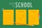 Back to school vector illustration. Three orange stripes paper for planning tasks and monitoring their implementation. Realistic