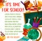 Back to School vector lesson stationery poster