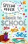 Back to School vector poster special promo sale