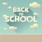 Back to school vintage background with long shadow