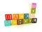 Back to school - wooden blocks letters