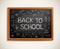 Back to school written on blackboard