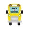 Back to school. Yellow school bus kids. Cartoon clipart.