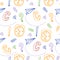 Back to shool background. Hand drawn doodle seamless pattern. Creative elements. Vector cartoon illustration
