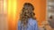 Back view of curly girls hair, professional hairstyle for children, hairdressers