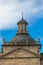 Back view at the dome copula tower at the iconic spanish Romanesque and Renaissance architecture building at the Iglesia de