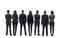 Back view group of business people. Rear view. Isolated over white background.