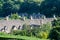 Back view of iconic Arlington Row cottages in Cotswolds