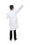 Back view of male medical doctor pointing