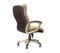 Back view of office chair from brown cloth. Isolated