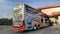 Back View Of A Row Of Buses (Rosalia Indah) In The Subang Rest Area