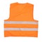 Back view of safety orange vest.