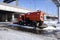 Back view of the snow clearing vehicle Kamaz in Luzhniki of Moscow, Russia.